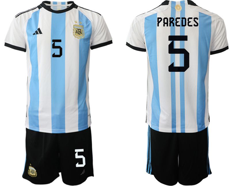 Men 2022 World Cup National Team Argentina home white #5 Soccer Jerseys